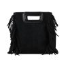 Bags AHDORNED | Drew Black | Small Fringe Microsuede Handbag