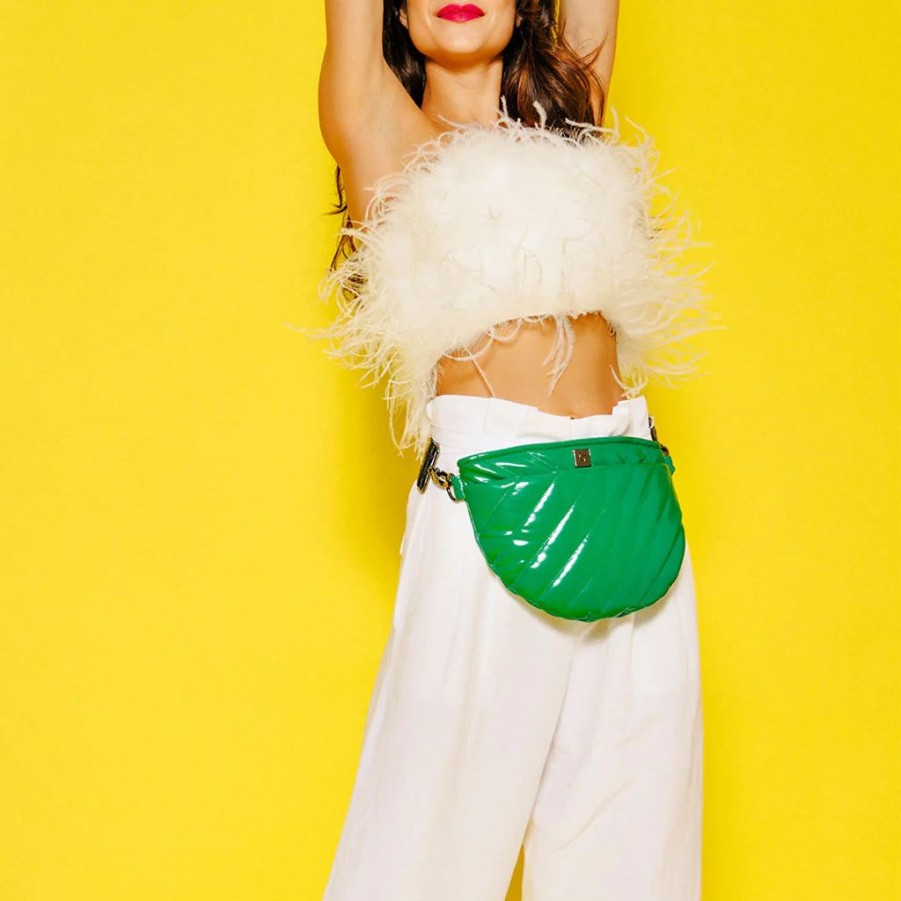 Bags Think Royln | Freebird | Club Green Patent Crossbody / Sling Bag (Final Sale)