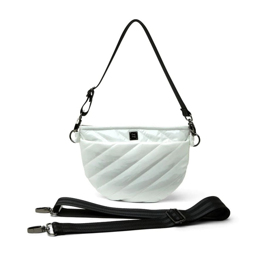 Bags Think Royln | Freebird | White Patent Crossbody / Sling Bag