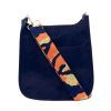 Bags AHDORNED | Navy Vegan Messenger + Orange-Navy Camo Strap