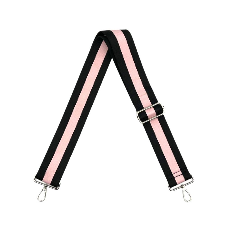 Bags AHDORNED | Black-Pink | Multi Stripe Crossbody Strap (Silver Hardware)