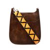 Bags AHDORNED | Coffee Vegan Messenger | Orange Zig Zag Strap