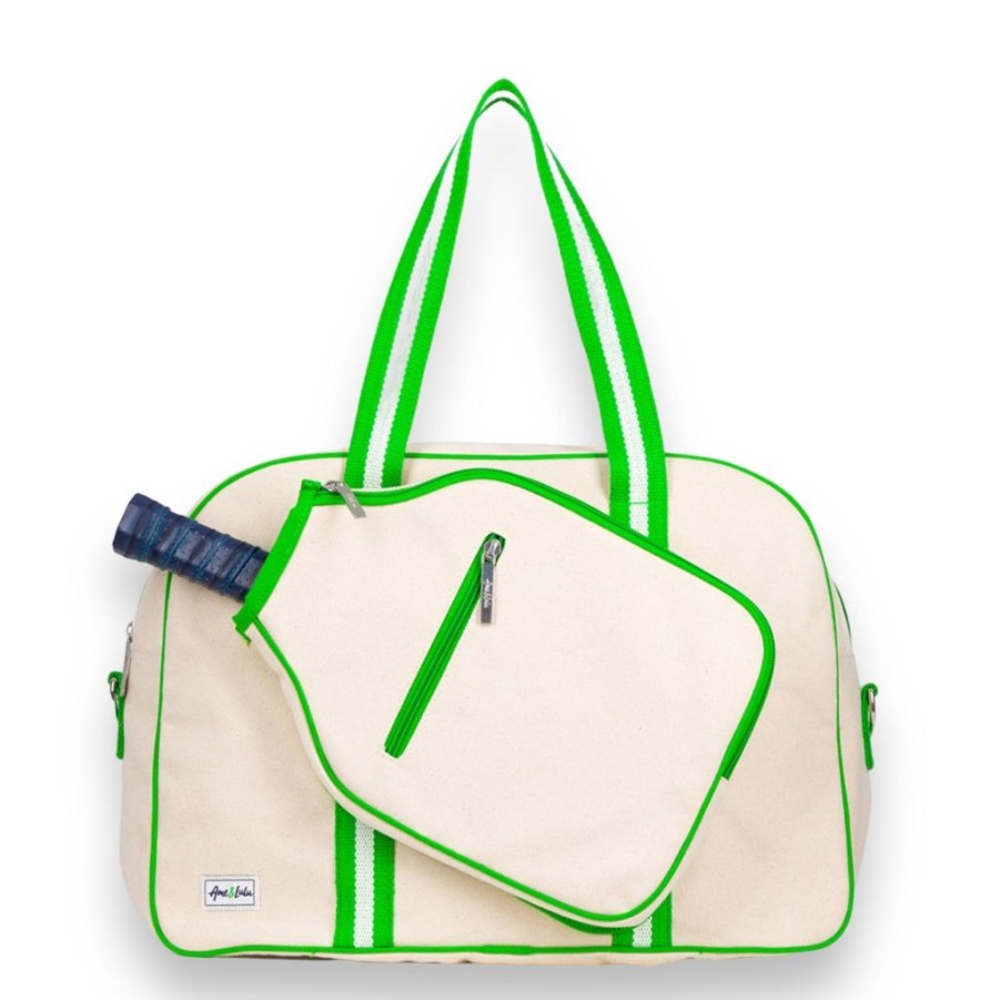 Bags Ame & Lulu | Hamptons | Canvas Pickleball Bag (Limeade)