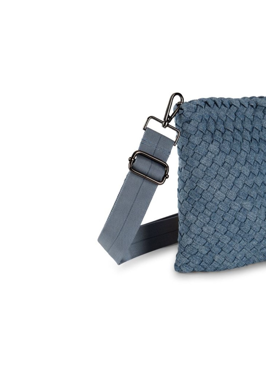 Bags Haute Shore | Shay Montreal | Woven Denim Cellphone Crossbody (Final Sale)