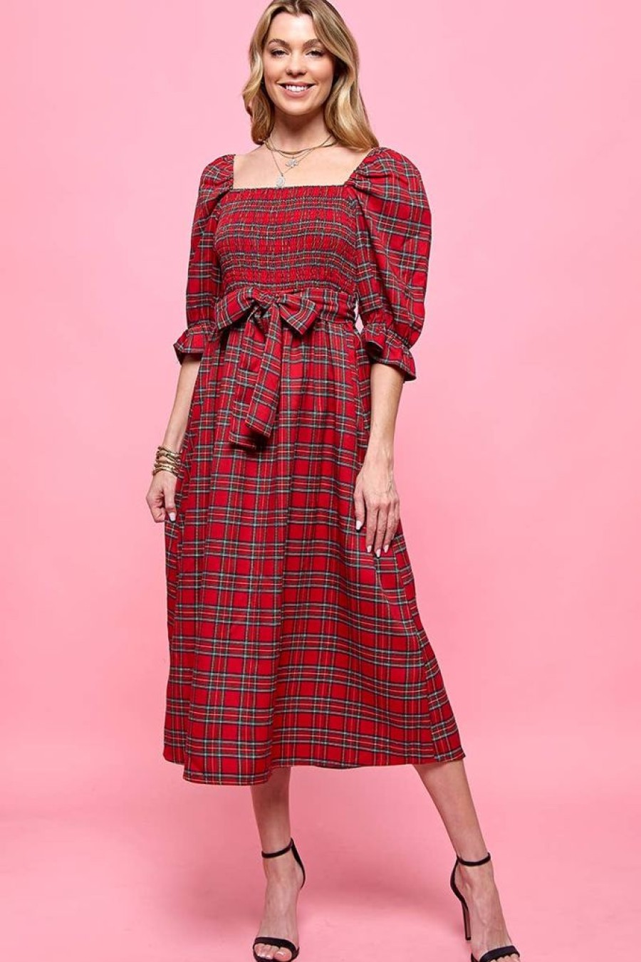 Dresses Cezele | Tartan Midi Dress