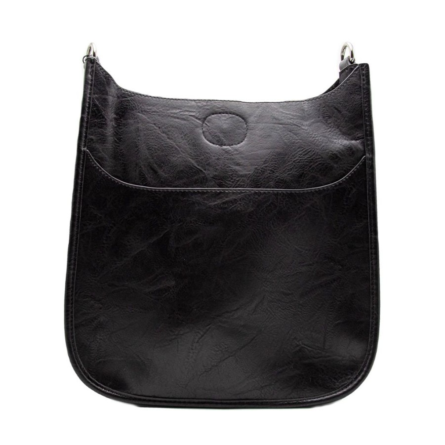 Bags AHDORNED | Black-Silver Mini Vegan Messenger | No Strap (Silver Hardware)