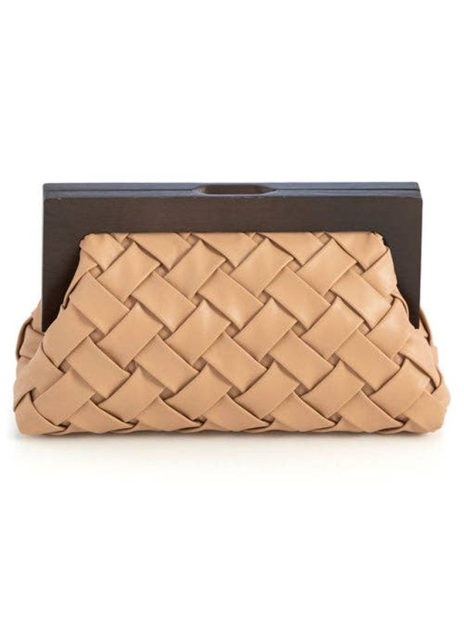 Bags Shiraleah | Tan Charlotte Frame Clutch