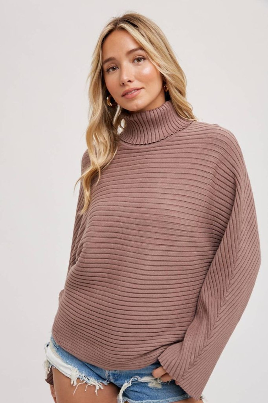 Tops Bluivy | Ribbed Turtleneck Sweater