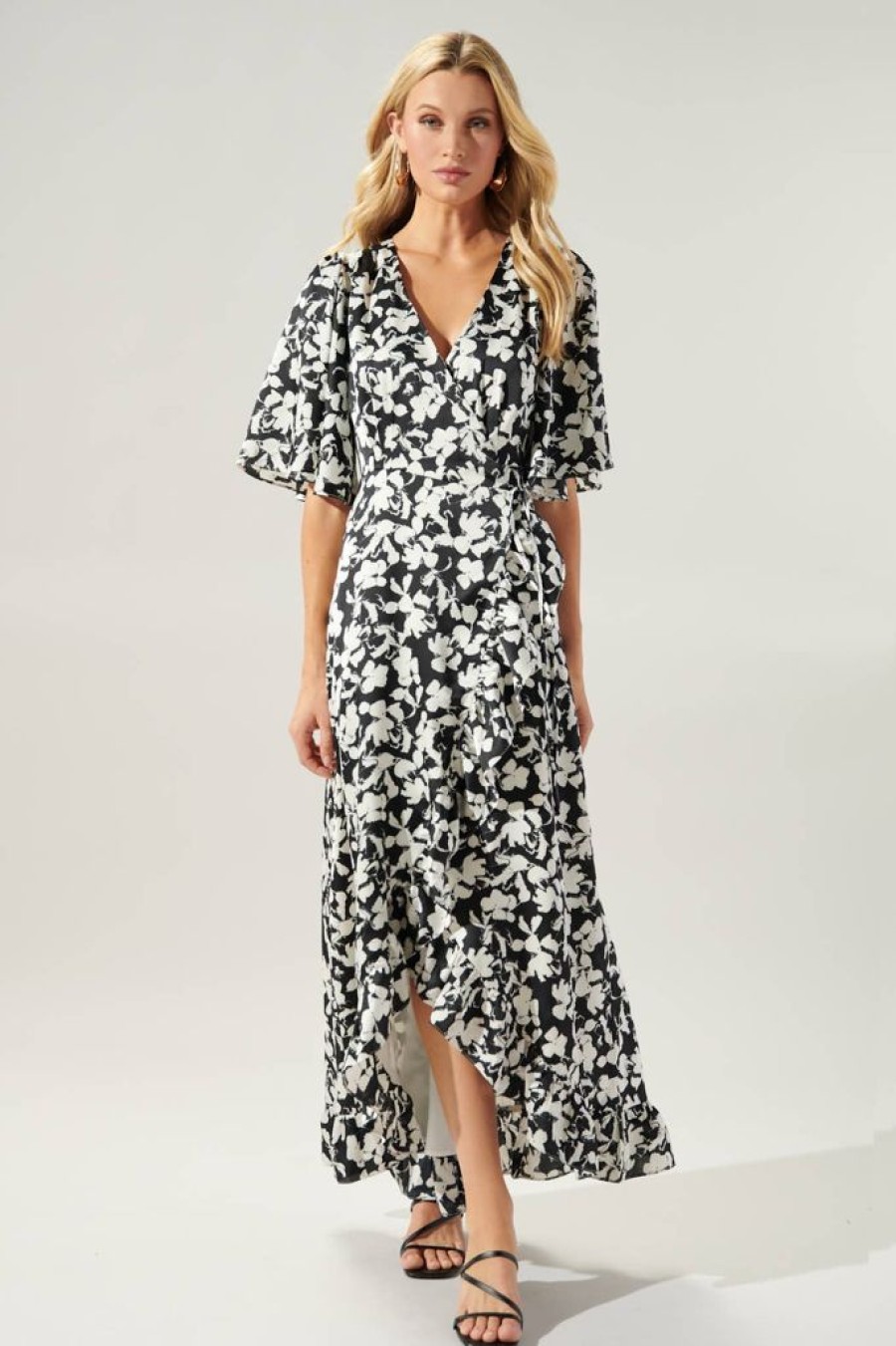 Dresses Sugarlips | Casablanca Floral Abelia Hi Low Maxi Dress