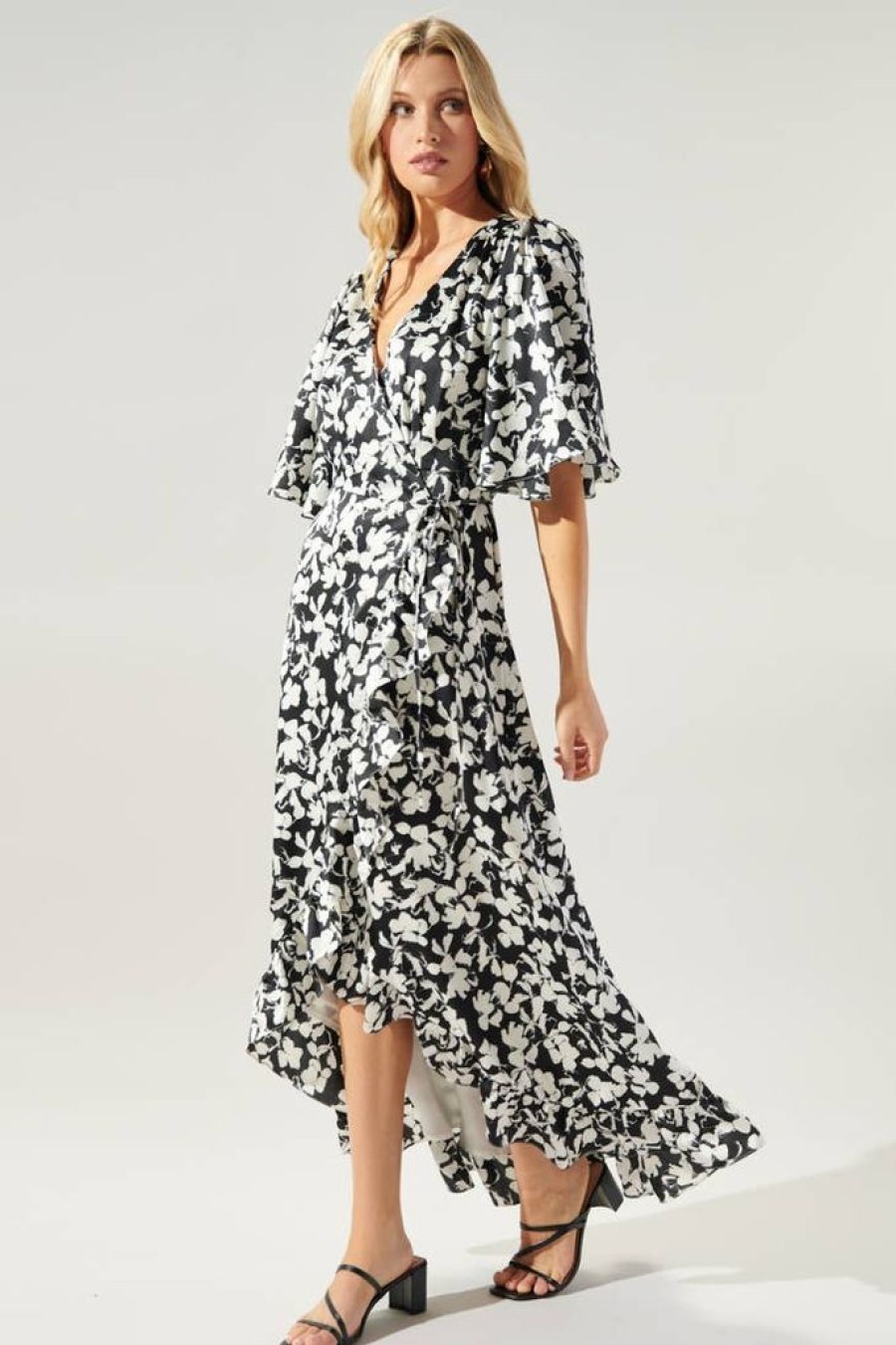 Dresses Sugarlips | Casablanca Floral Abelia Hi Low Maxi Dress