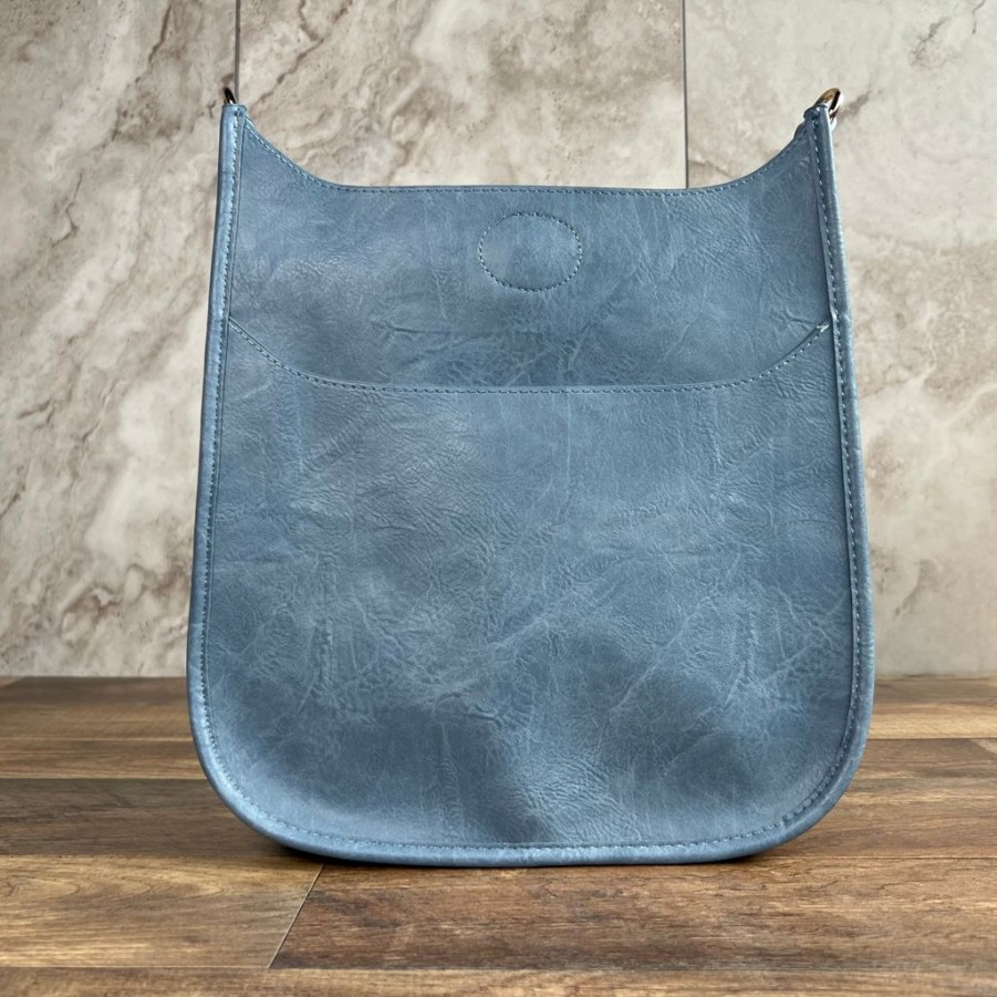 Bags AHDORNED | Denim Blue Vegan Messenger | No Strap