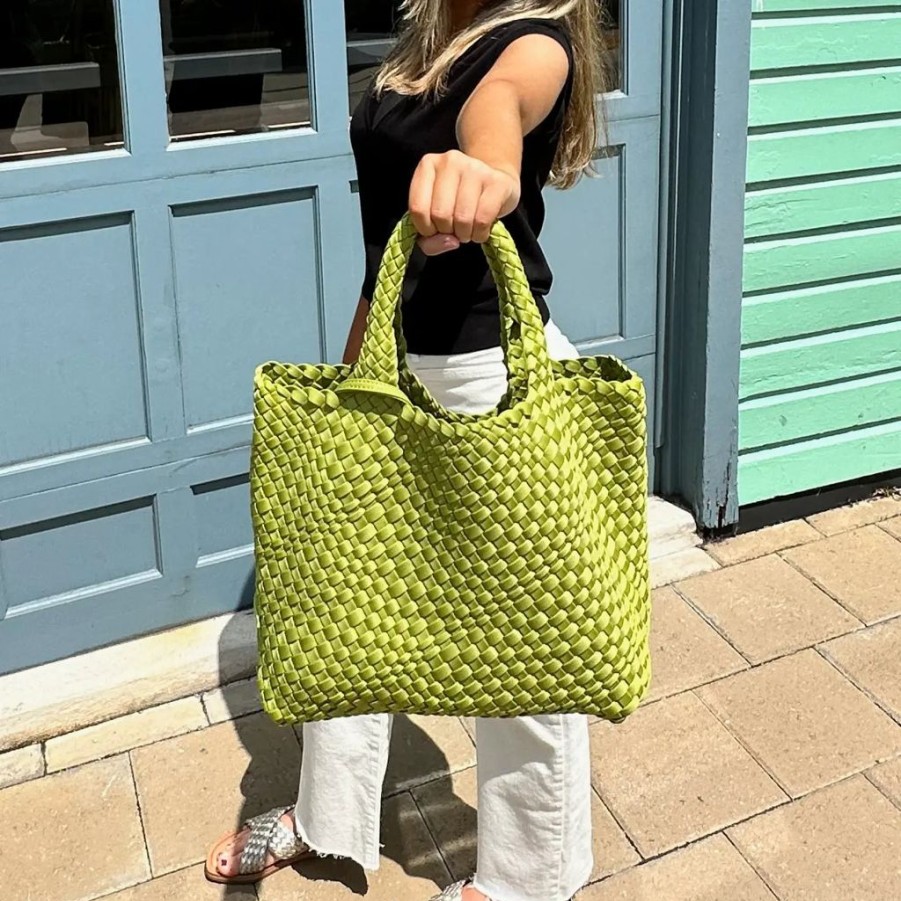 Bags AHDORNED | Lilly Chartreuse | Woven Neoprene Tote