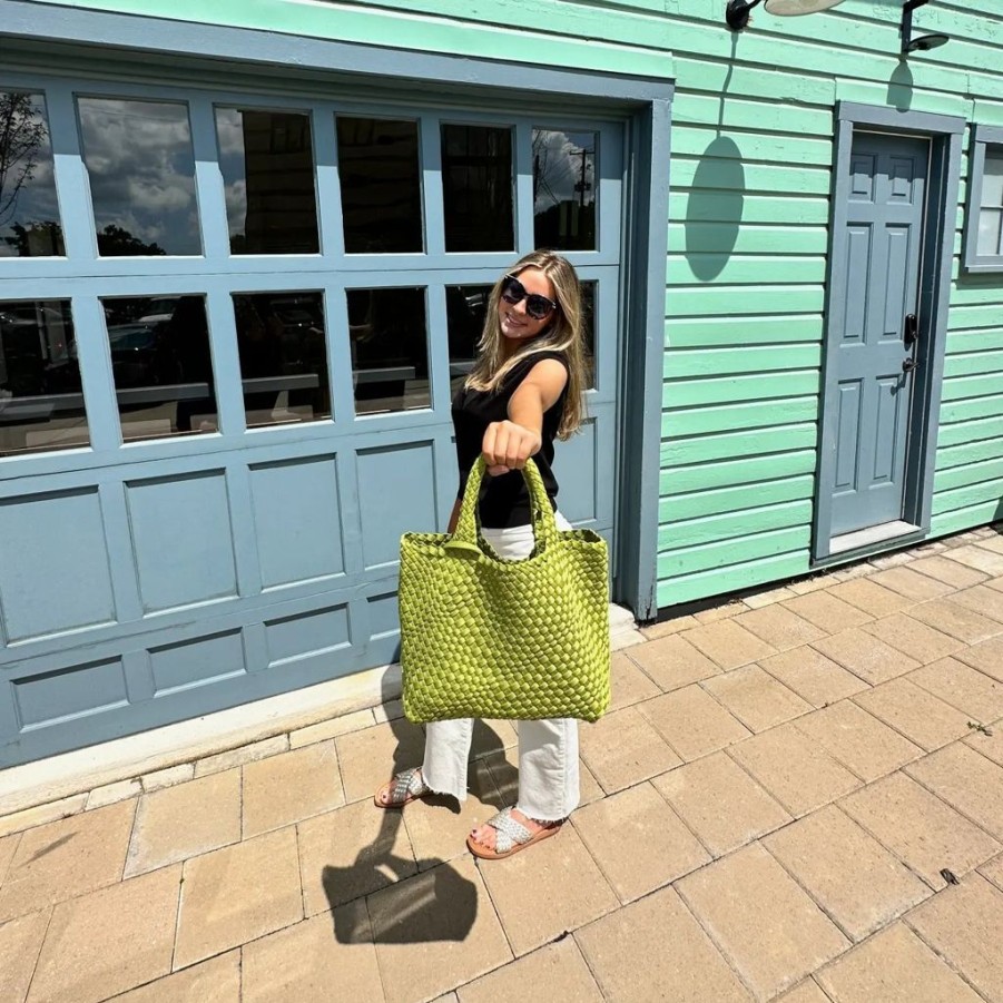 Bags AHDORNED | Lilly Chartreuse | Woven Neoprene Tote