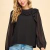 Tops TCEC | Black Elegant Blouse