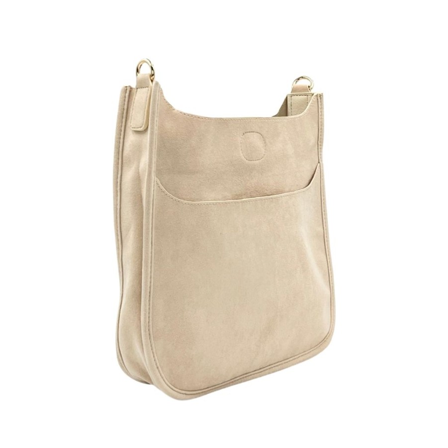 Bags AHDORNED | Bone Microsuede Crossbody | No Strap