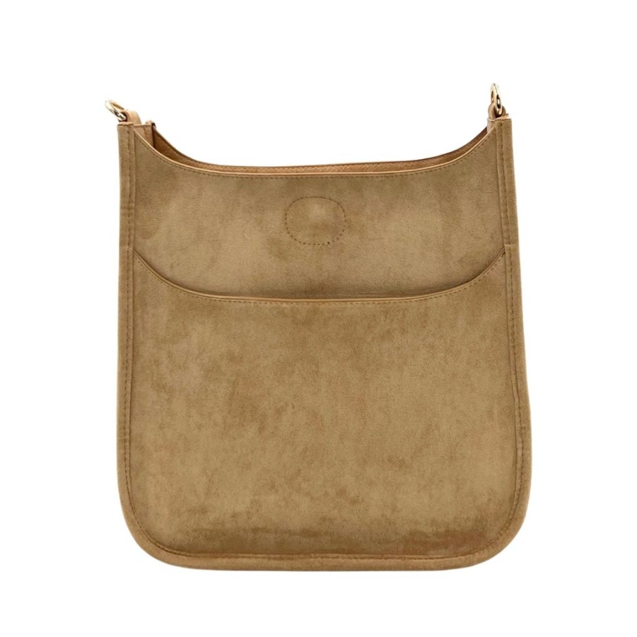 Bags AHDORNED | Camel Microsuede Crossbody | No Strap