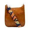 Bags AHDORNED | Camel Vegan Crossbody + Navy-Orange-Gold Camo Fashion Strap