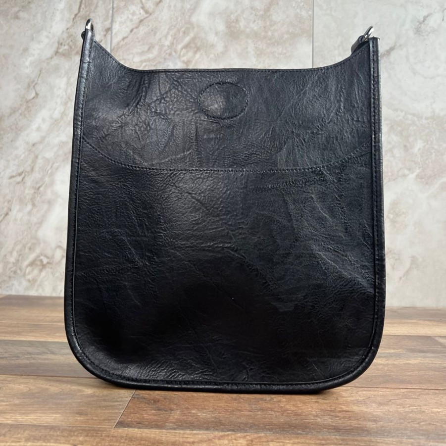 Bags AHDORNED | Black-Silver Vegan Messenger | No Strap