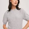 Tops Bluivy | Heather Grey Mock Turtleneck