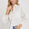 Tops Sweet Lovely by Jen | White Poplin Shirt