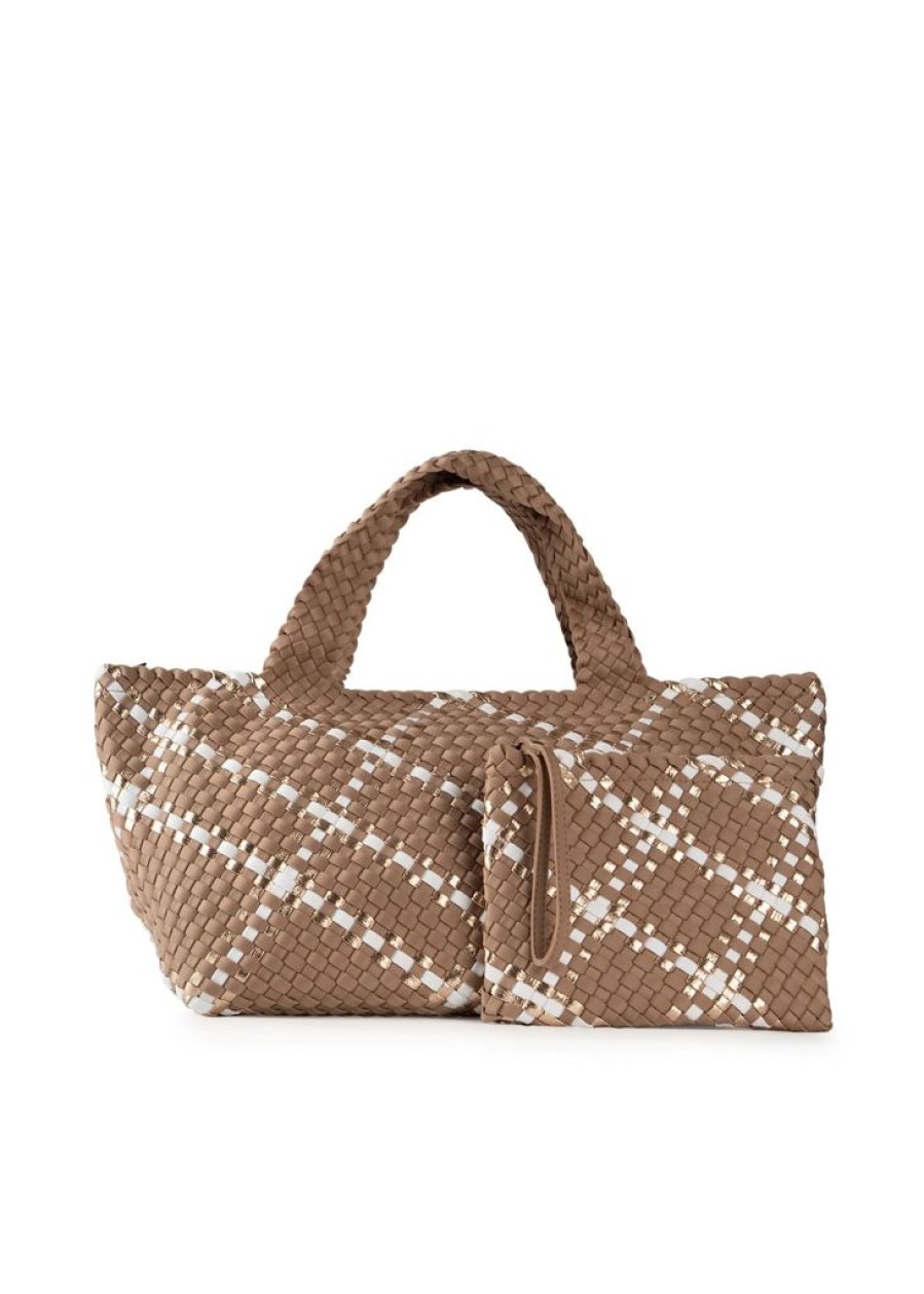 Bags Haute Shore | Bobbi Latte | Large Woven Tote (Final Sale)