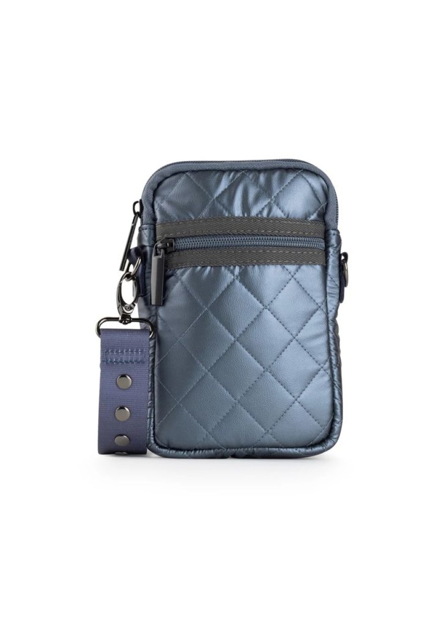 Bags Haute Shore | Casey Slate | Quilted Puffer Cellphone Crossbody