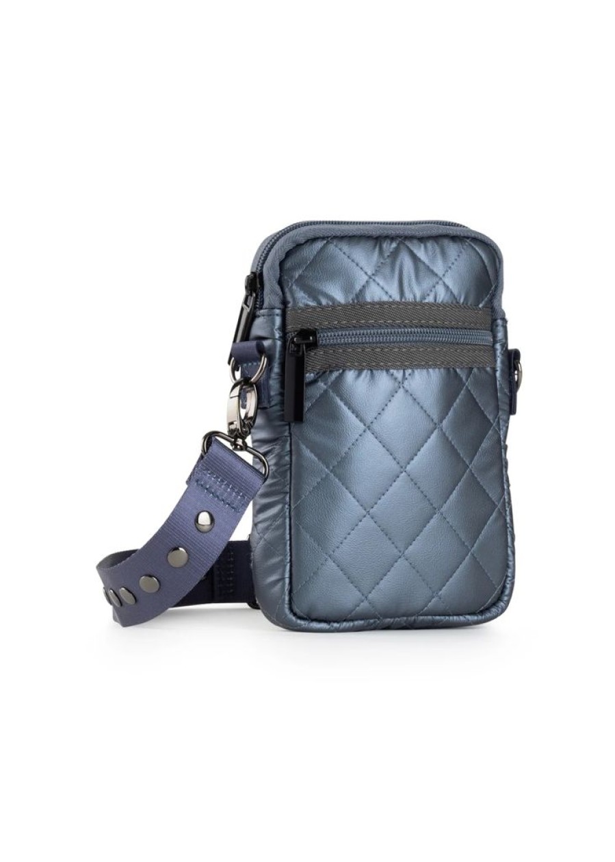 Bags Haute Shore | Casey Slate | Quilted Puffer Cellphone Crossbody