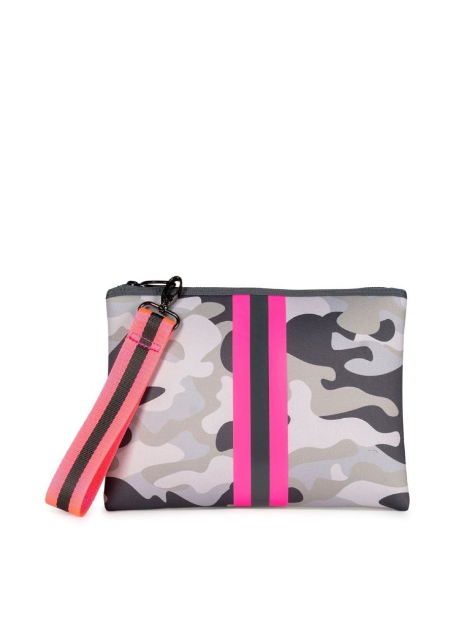 Bags Haute Shore | Beth Cairo | Camo Neoprene Wristlet/Clutch (Final Sale)