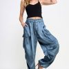 Bottoms Sweet Lemon | Steel Blue Silky Cargo Pants