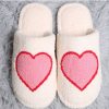 Shoes Katydid | Heart Valentine'S Day Fuzzy Slippers