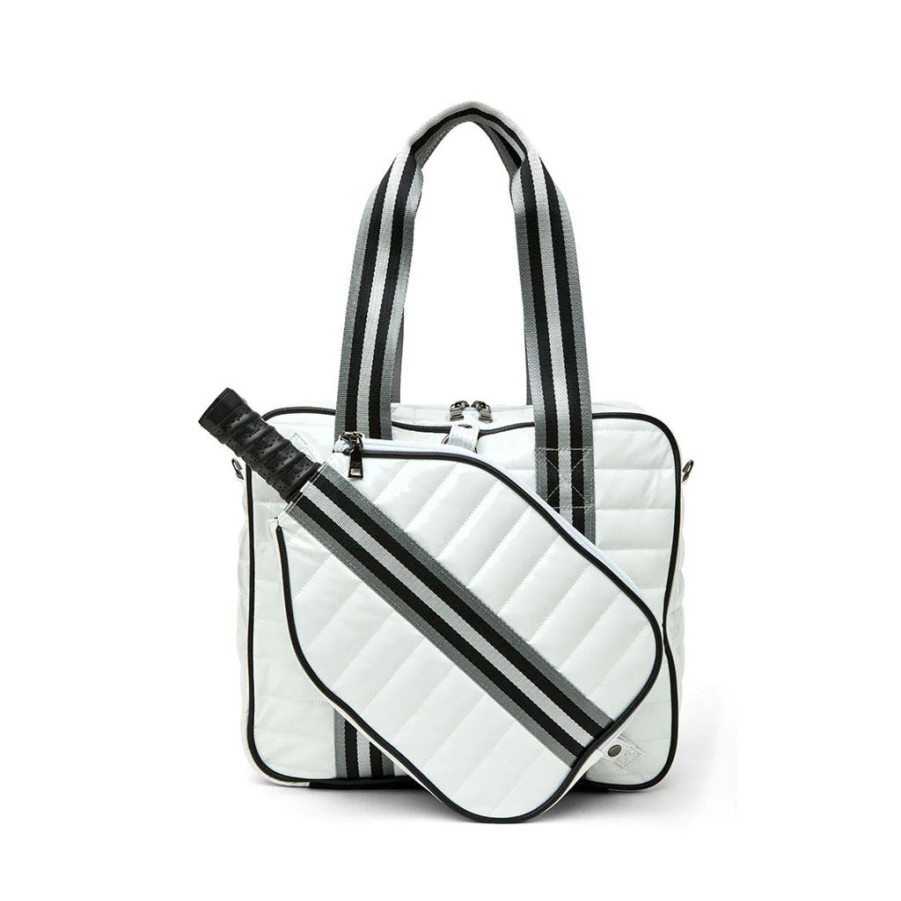 Bags Think Royln | Sporty Spice | White Patent Pickleball Bag