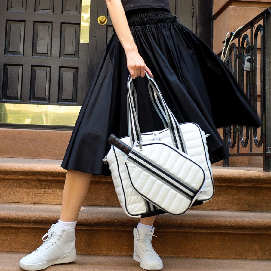 Bags Think Royln | Sporty Spice | White Patent Pickleball Bag