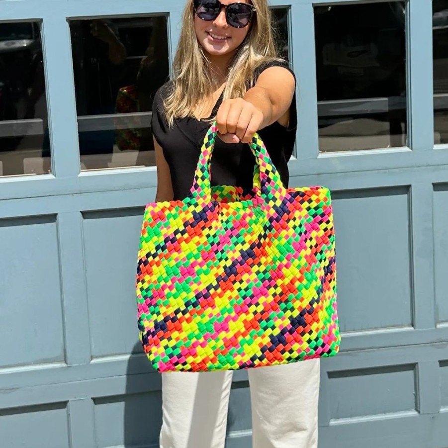 Bags AHDORNED | Lilly Neon Multi | Woven Neoprene Tote