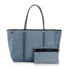 Bags Haute Shore | Greyson Montreal | Denim/Neoprene Woven Mix Media Tote (Final Sale)