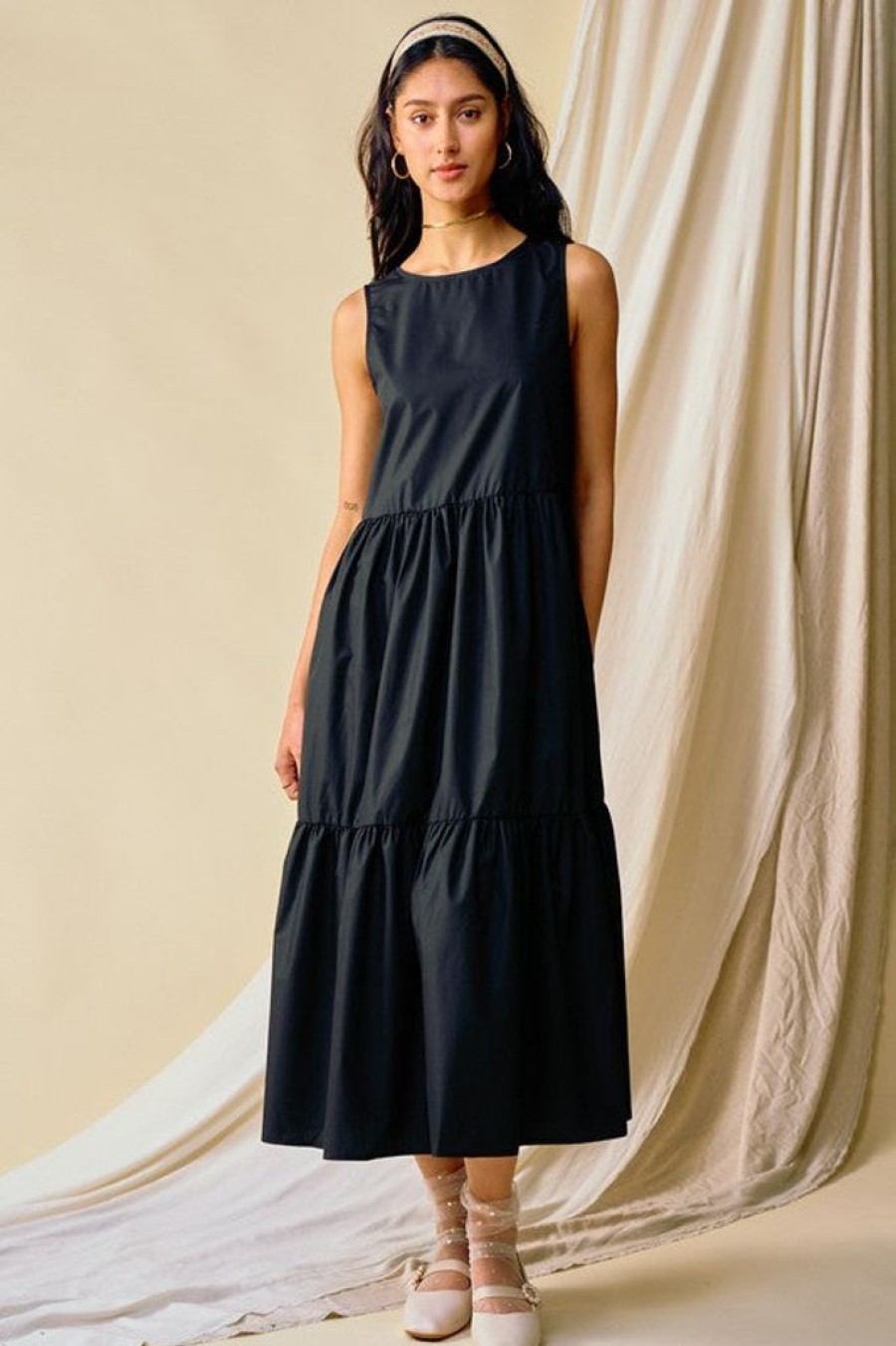 Dresses Lalavon | Sleeveless Black Maxi Dress