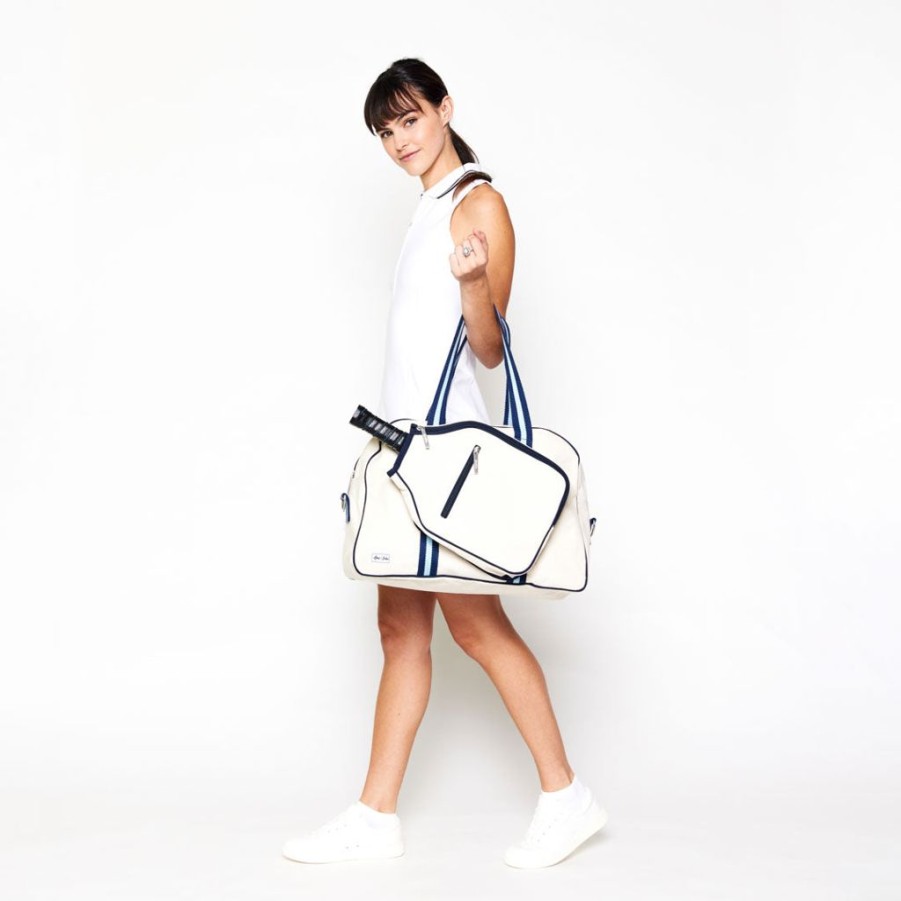 Bags Ame & Lulu | Hamptons | Canvas Pickleball Bag (Two Tone Blue)