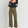 Bottoms JUST BLACK DENIM | Dark Olive Wide Leg Trouser