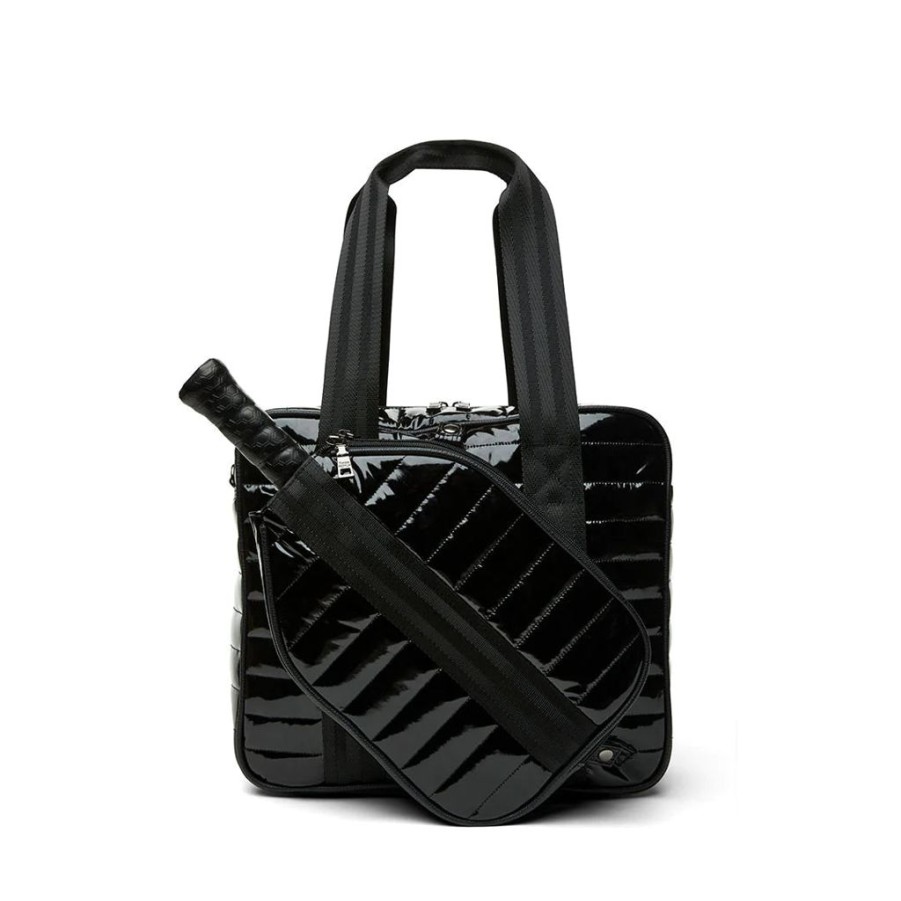 Bags Think Royln | Sporty Spice | Black Patent Pickleball Bag