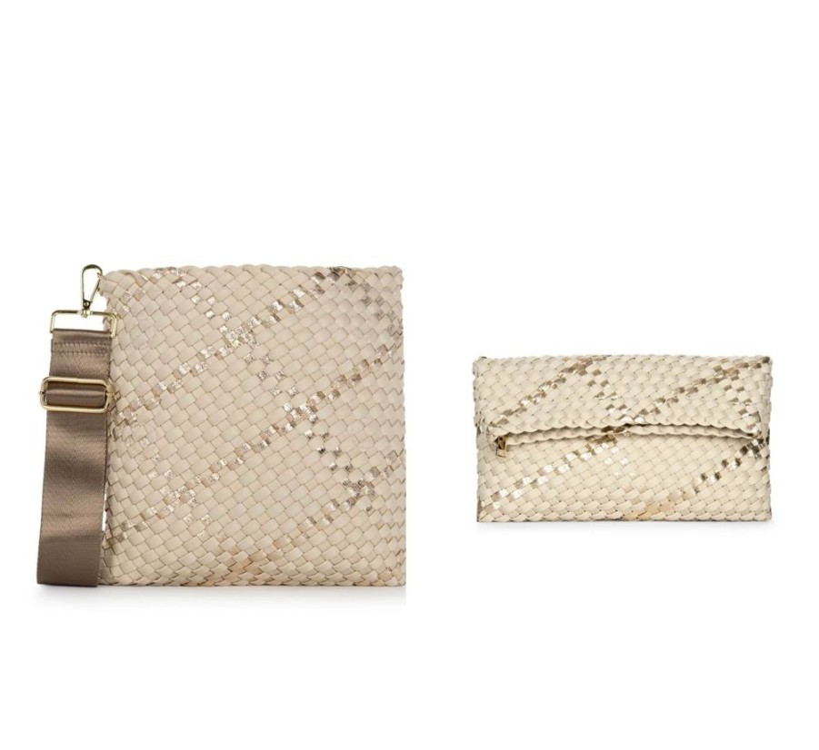 Bags Haute Shore | Val Buff | Woven Crossbody & Fold Over Clutch