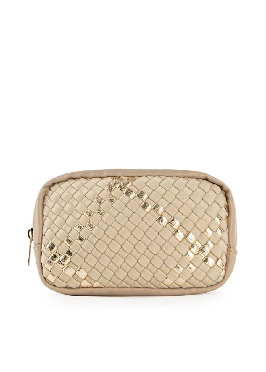 Bags Haute Shore | Ally Buff | Woven Cosmetic Case