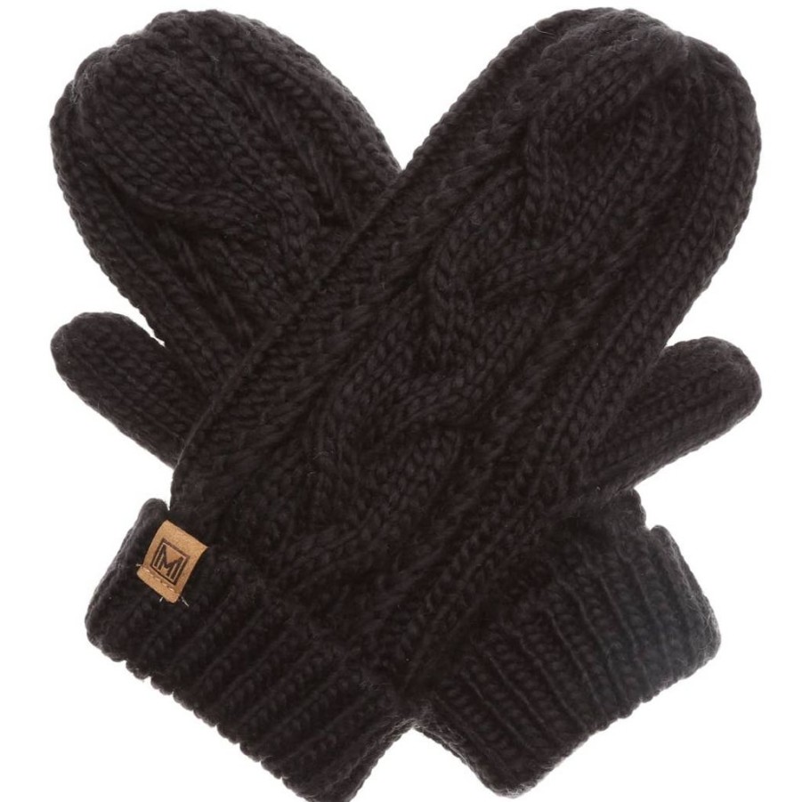 Accessories Fashion City | Cable Knit Mittens Fleece Lined