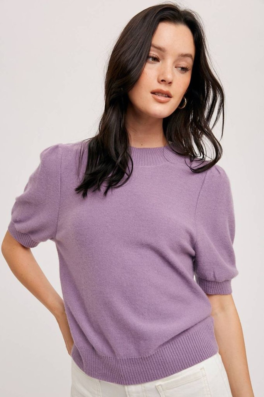 Tops Bluivy | Mauve Mockneck Sweater