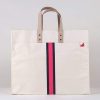 Bags ShoreBags | Striped Box Tote (Pink/Red Stripe)