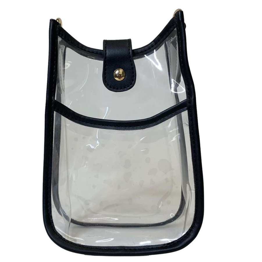 Bags AHDORNED | Brenna Black Trim | Cellphone Clear Messenger | No Strap