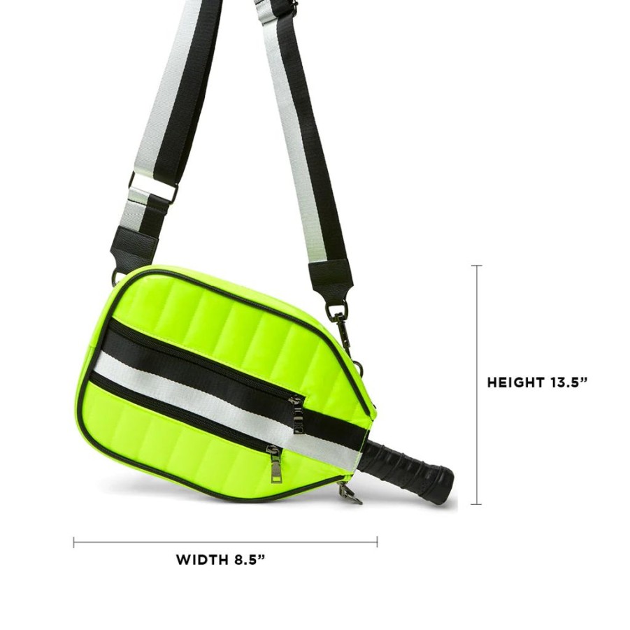 Bags Think Royln | Sporty Sleeve Cover | Neon Yellow Pickle Ball Racket Cover