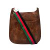 Bags AHDORNED | Coffee Vegan Messenger + Red-Green-Black Multi Stripe Strap