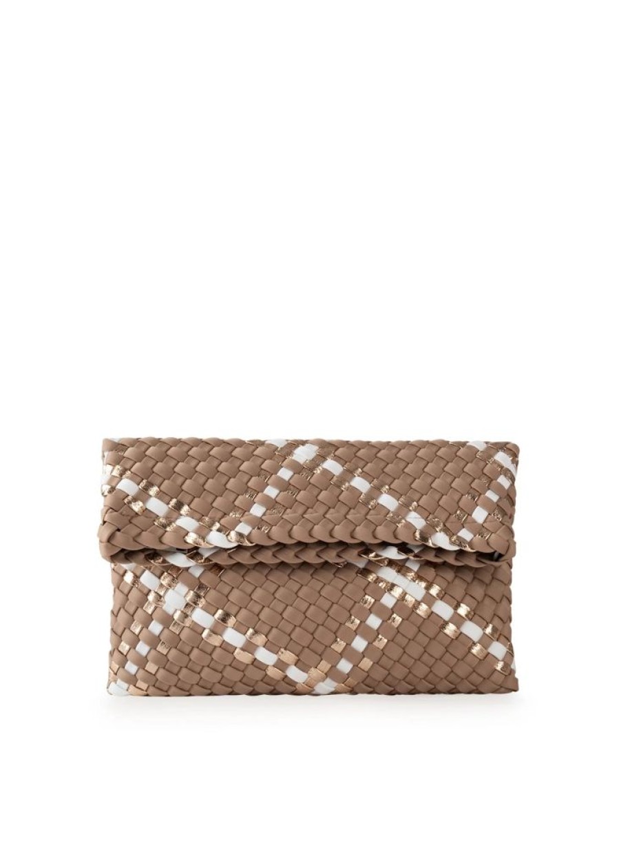 Bags Haute Shore | Val Latte | Woven Crossbody & Foldover Clutch (Final Sale)