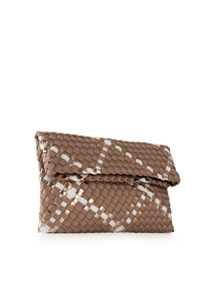 Bags Haute Shore | Val Latte | Woven Crossbody & Foldover Clutch (Final Sale)