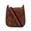 Bags AHDORNED | Coffee Vegan Messenger + Red-Green-Black Multi Stripe Strap