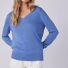 Tops Bluivy | Denim Classic Pullover Sweater